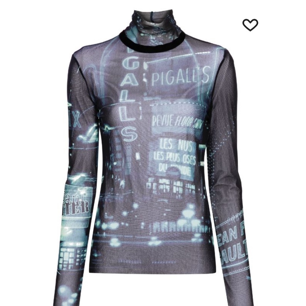 Jean Paul Gaultier Mesh Top - Navy/Light Blue/White/Black
